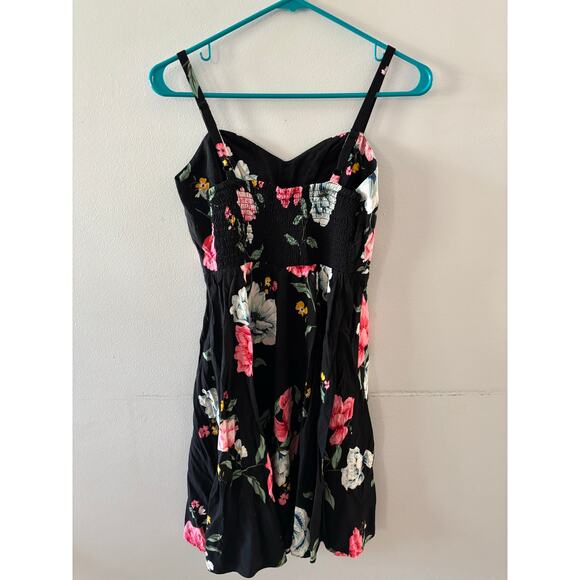 Old Navy Floral Mini Cami Dress Size Small Black Sundress Fit and Flare Spring - Picture 6 of 7